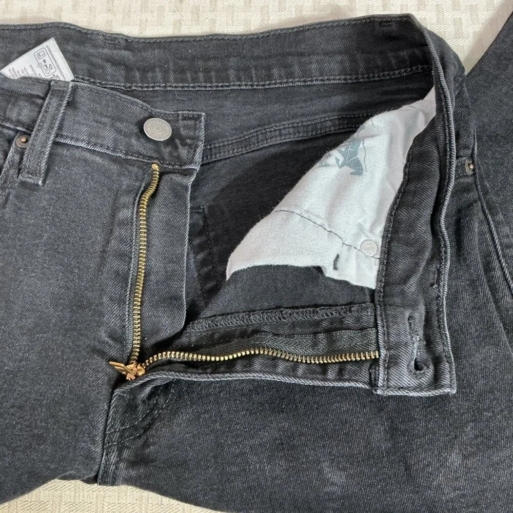 Levis 511 Mens Size W34 L32 Black Slim Fit Denim Jeans Original Riveted Label - Picture 4 of 10